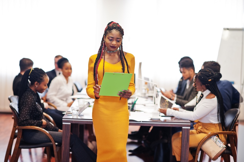 Multiracial young creative people in modern office